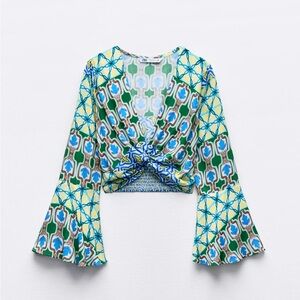 Zara Printed Long Sleeve Top